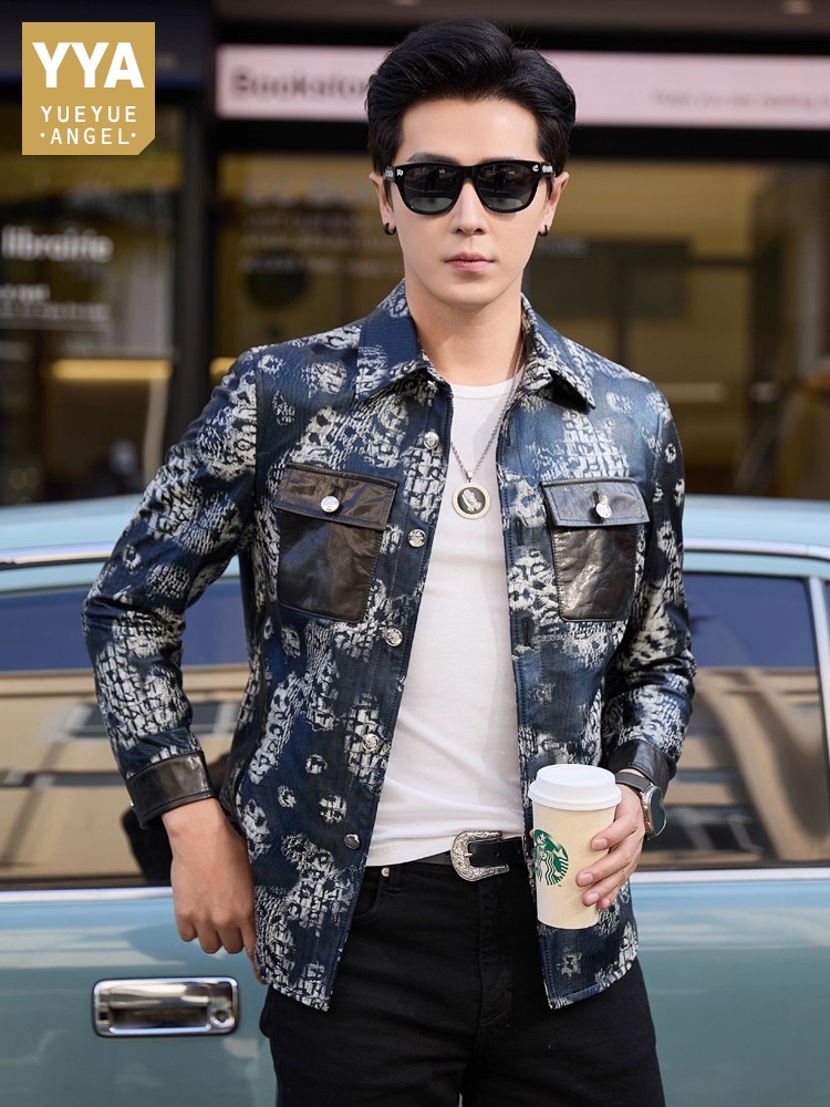 Street Fashion Jacket Men - Luxury New Fashion Floral Printed Mens