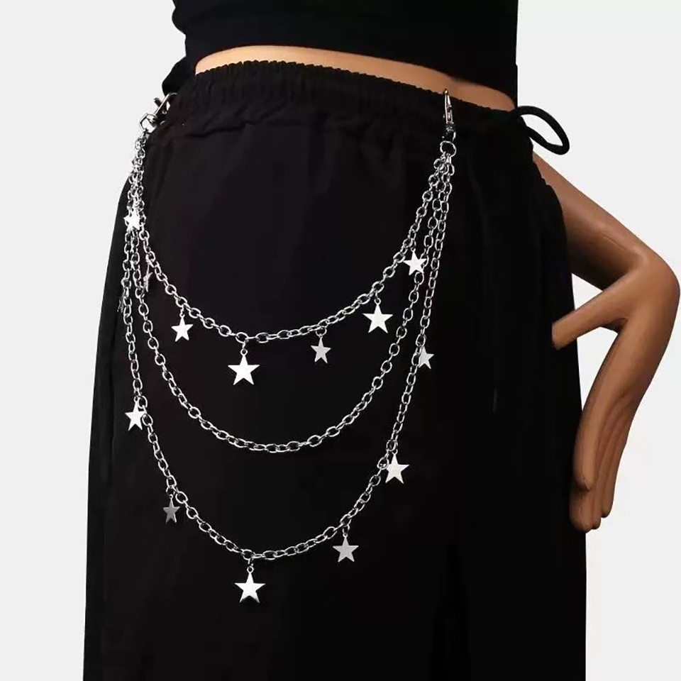 Street Fashion Types - Sexy Y2K Layered Star Dangle Pants