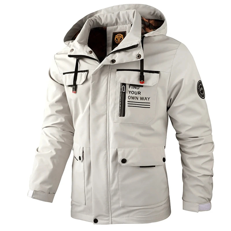 Windbreak Shell Jacket - Autumn Men's Windbreaker Hooded Jacket Man