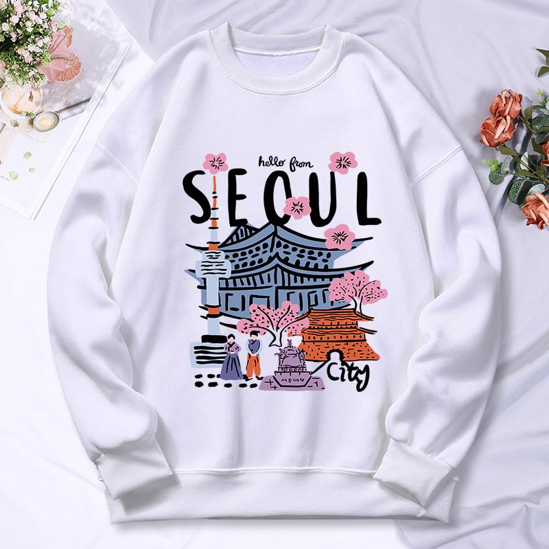 Street Fashion Seoul - Seoul Beautiful Scenery Printing Womens Hooded