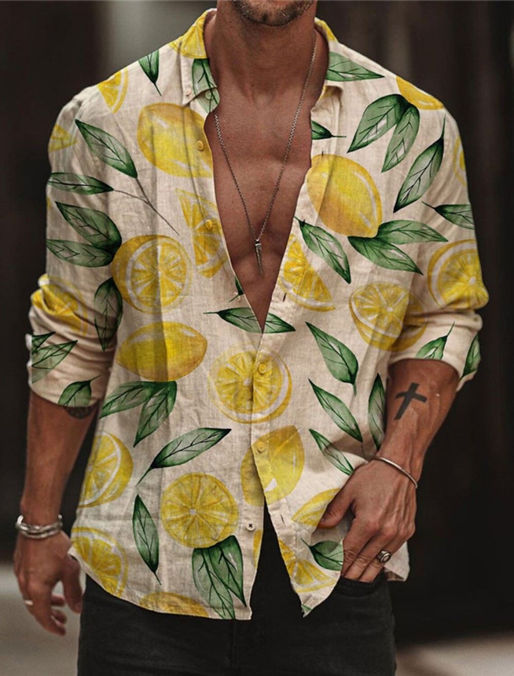 Street Fashion Shanghai - Men's Lemon Shirt Summer Hawaiian Shirt
