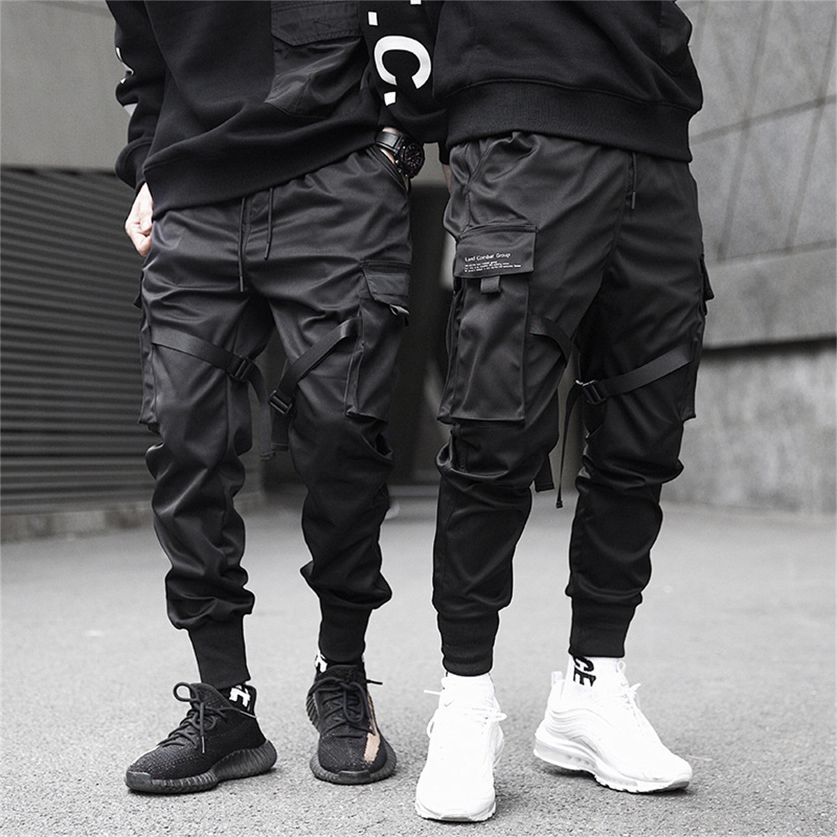 Street Fashion Korea - Black Hip Hop Cargo Pants Summer