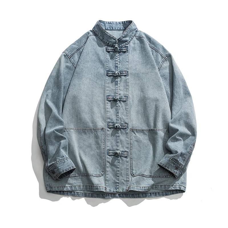 Street Fashion Jacket Men - Chinese Style Denim Jacket Men Streetwear