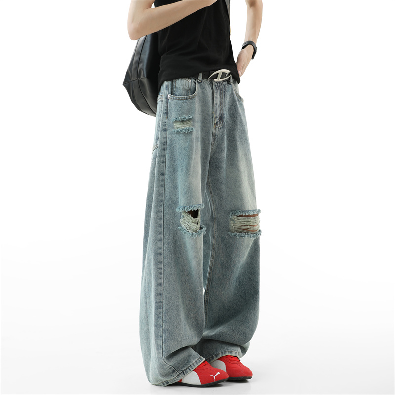 Street Fashion Fall 2025 - Ripped Jeans Men 2025 Autumn New