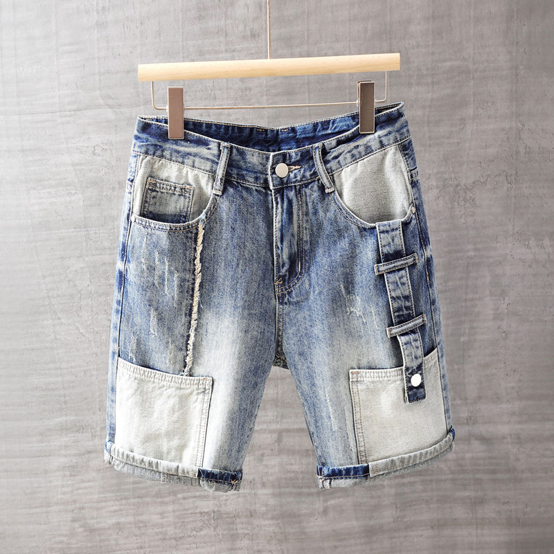 Street Fashion Korea - Men's Short Jeans Pants with Pockets