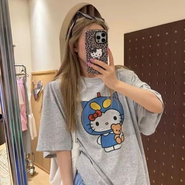 Street Fashion Casual - Short Sleeved Hello Kitty Printed T-Shirt