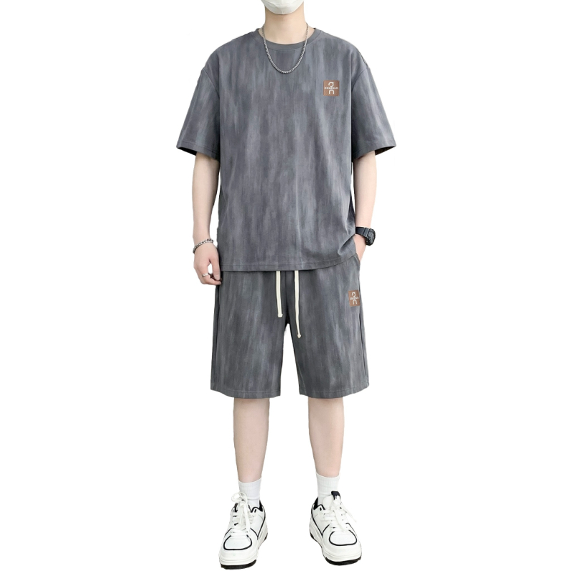 Street Fashion Casual - 【T-Shirt + 5-Point Shorts】Men's T-Shirt Set