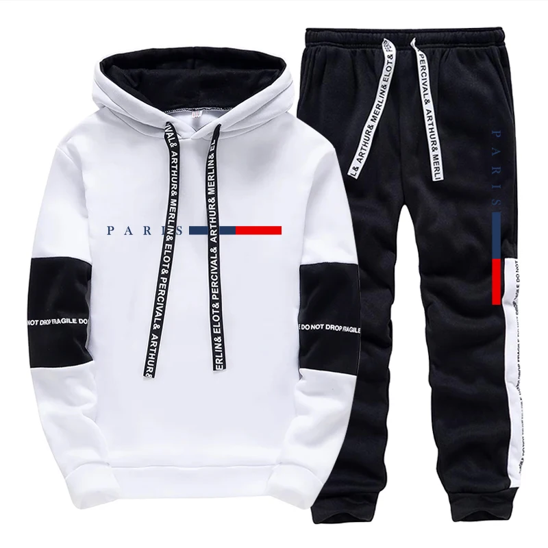 Street Fashion Casual - Men's Set/Hoodie/Pants Paris Fashion Autumn Winter