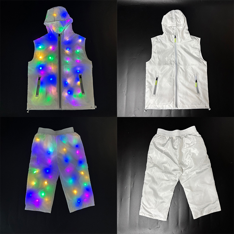 Street Fashion Jacket Men - Glowing Vest Jacket Costumes Hip Hop