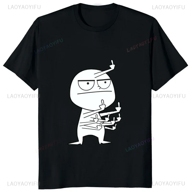 Street Fashion Types - Middle Finger Funny Maniac Printed Man