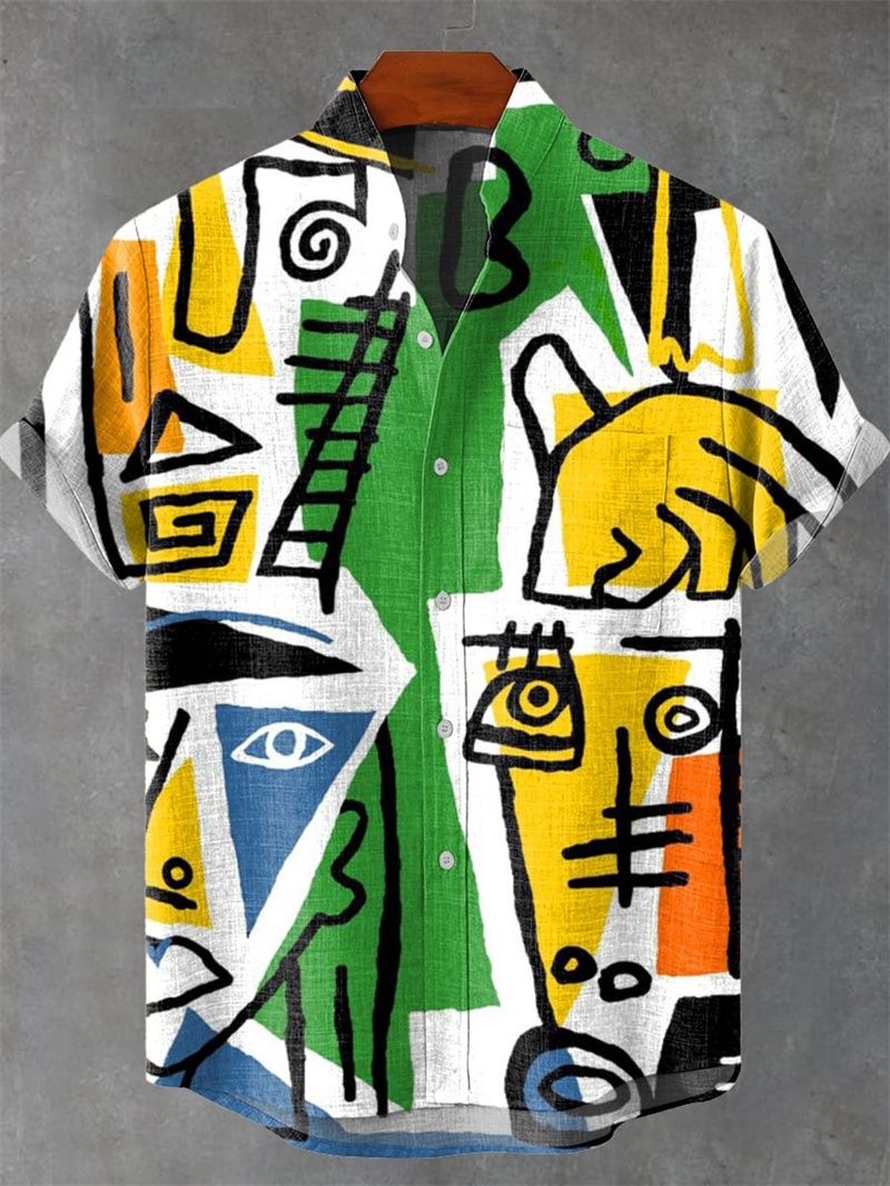 Street Fashion Shanghai - Men's Short Sleeve Shirt 3D Printed