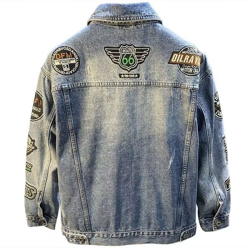 Men High Street Embroidery Pat - огляд і ціна Street Fashion Jacket Men