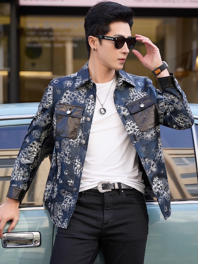 Luxury New Fashion Floral Prin - огляд і ціна Street Fashion Jacket Men