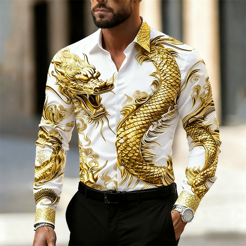 Men's Shirt Long Sleeve Shirt  - огляд і ціна Street Fashion Shanghai