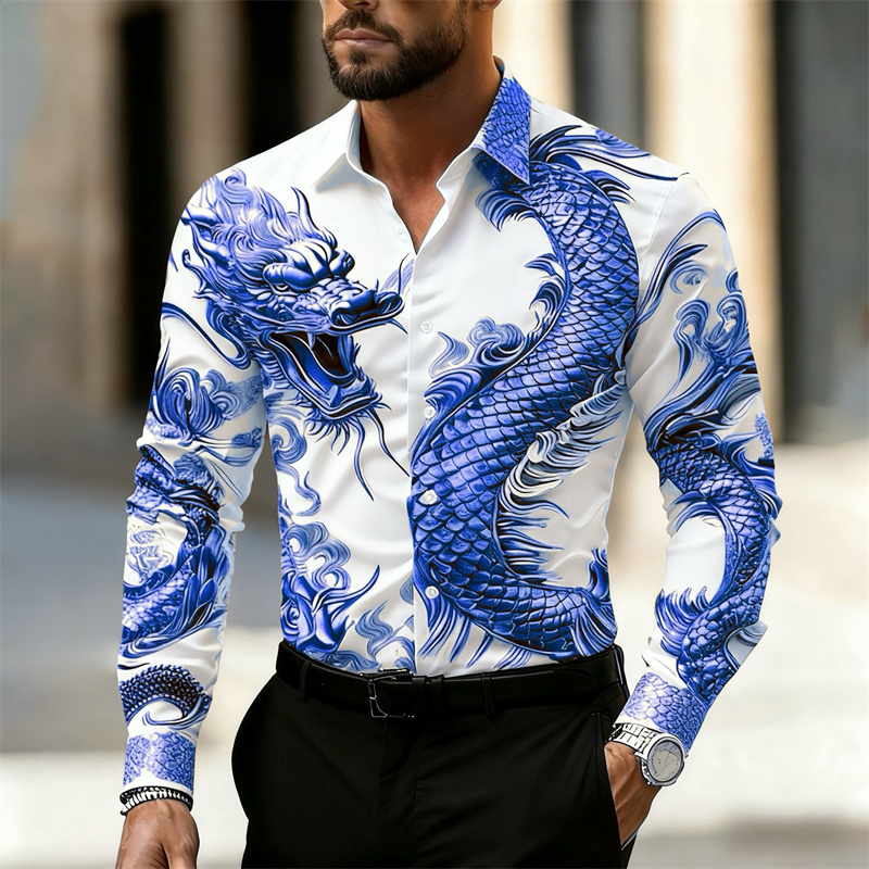 Men's Shirt Long Sleeve Shirt  - огляд і ціна Street Fashion Shanghai