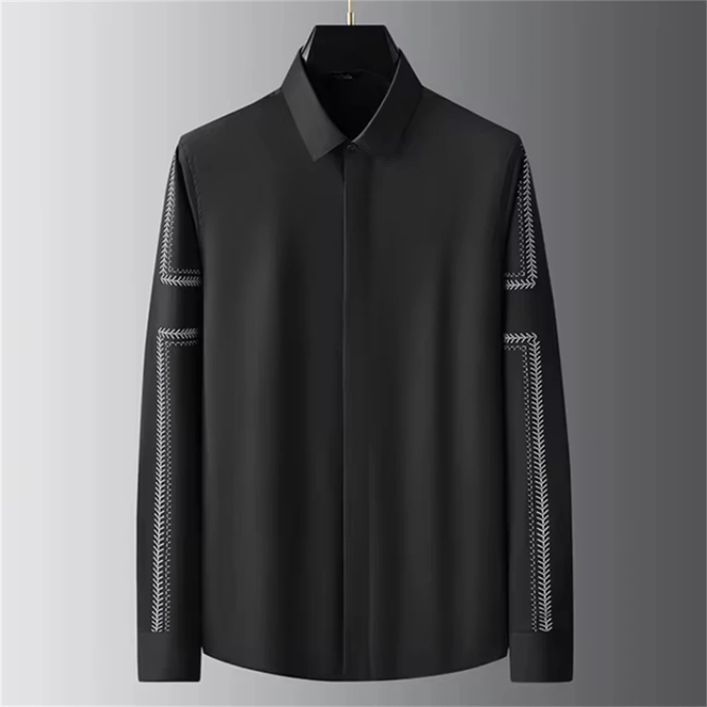 Luxury basic shirt men's long  - огляд і ціна Street Fashion Shanghai