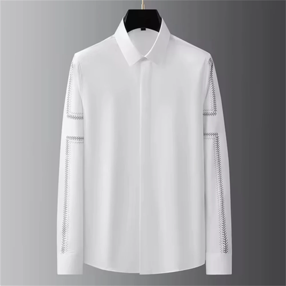 Luxury basic shirt men's long  - огляд і ціна Street Fashion Shanghai