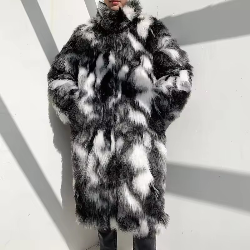 Winter Hip Hop Long Faux Fur C - огляд і ціна Street Fashion Jacket Men