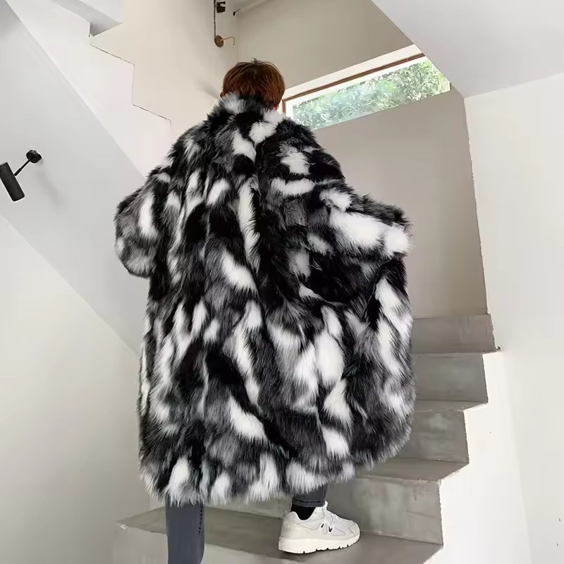 Winter Hip Hop Long Faux Fur C - огляд і ціна Street Fashion Jacket Men