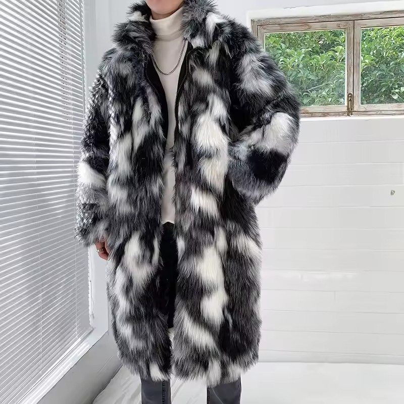 Winter Hip Hop Long Faux Fur C - огляд і ціна Street Fashion Jacket Men