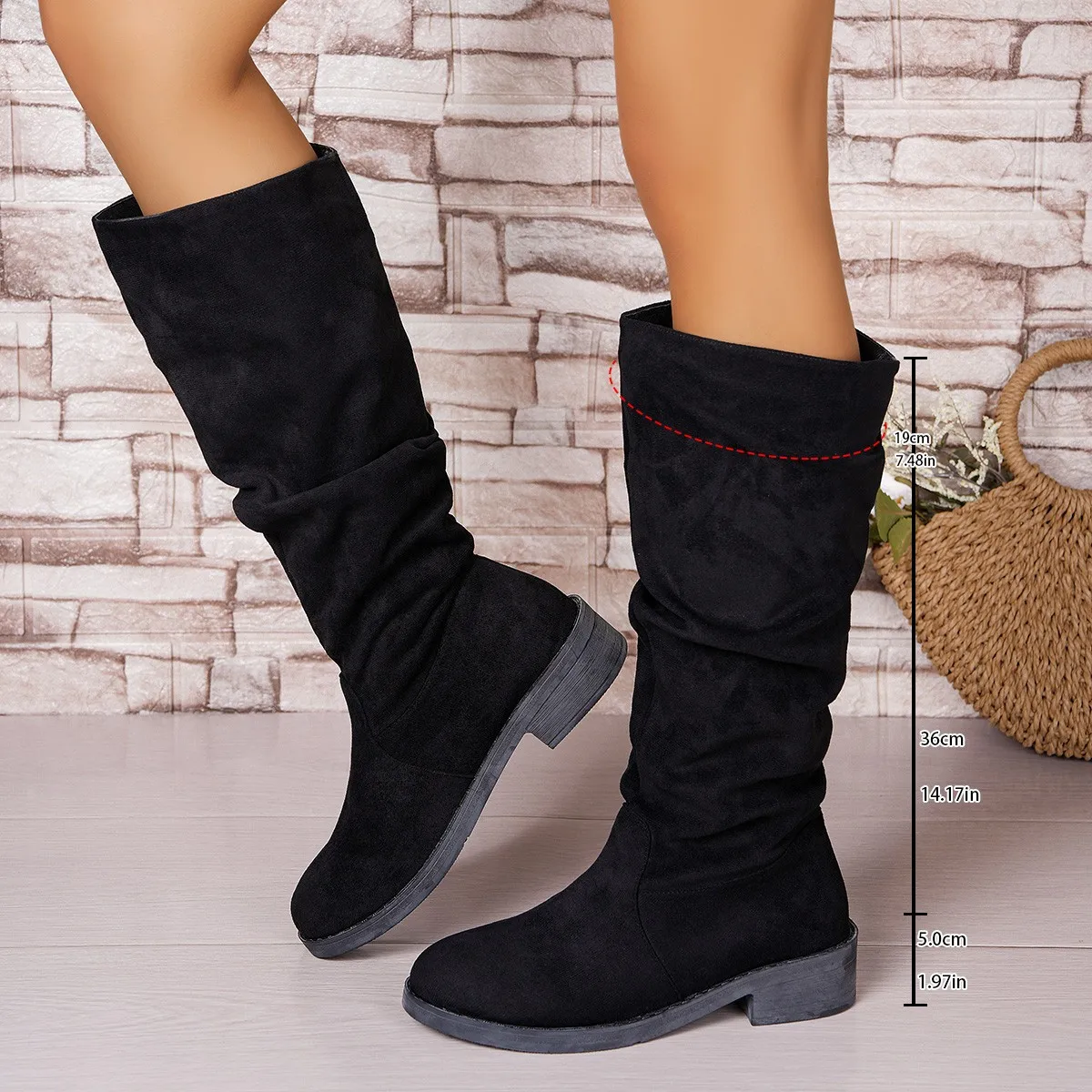 Pleated Boots Women Faux Suede - огляд і ціна Street Fashion Winter