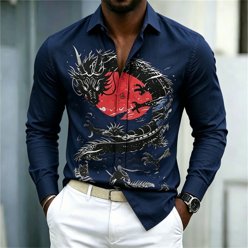 2026 New Men's Shirt White Bla - огляд і ціна Street Fashion Casual