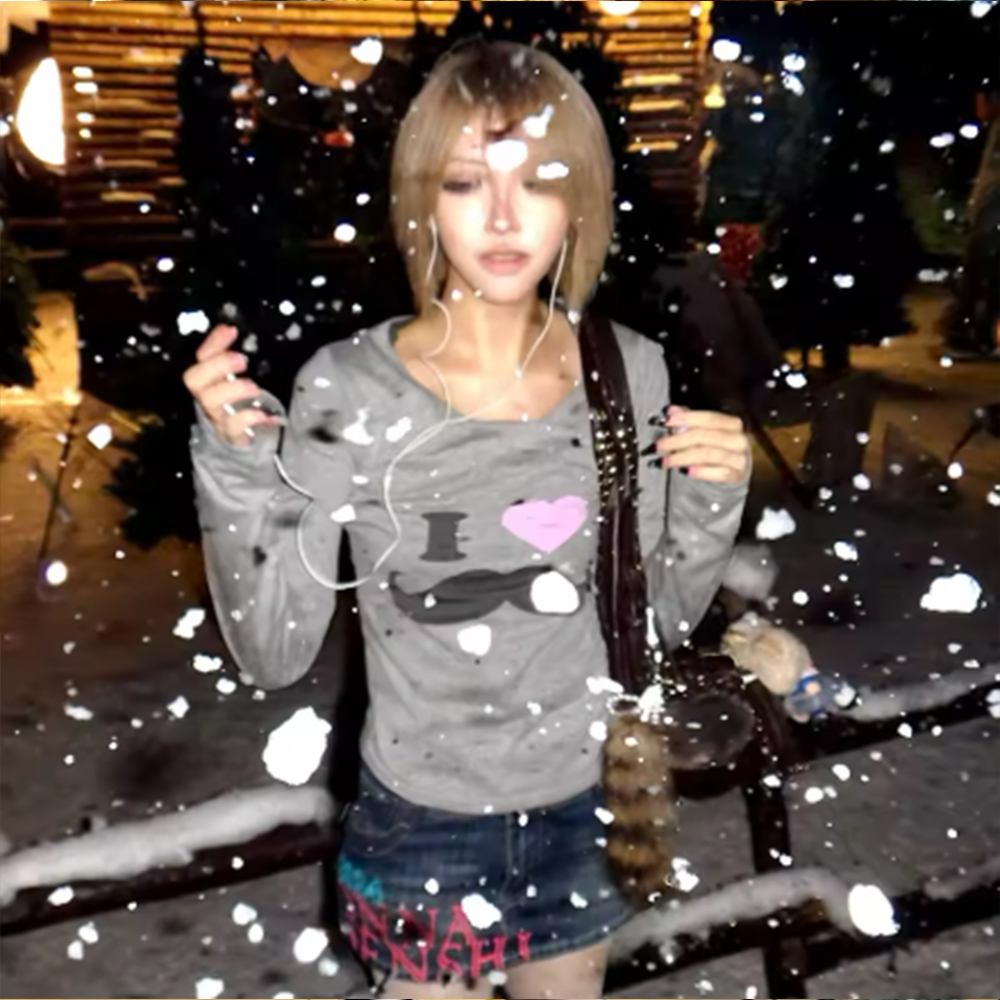 Japanese Y2K Beard Print T-Shi - огляд і ціна Street Fashion Korea