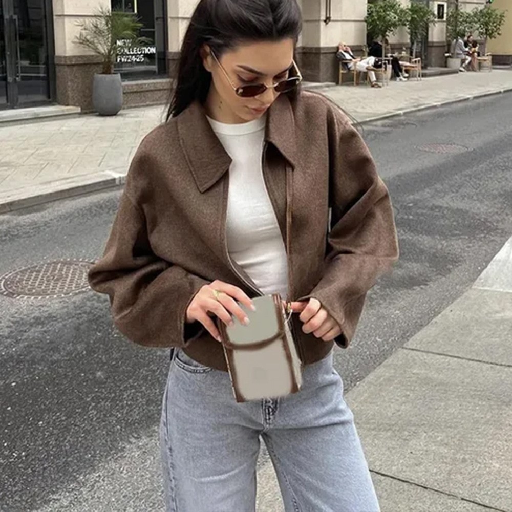 Vintage Solid Brown Turndown C - огляд і ціна Street Fashion Shanghai