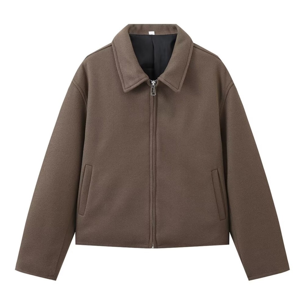 Vintage Solid Brown Turndown C - огляд і ціна Street Fashion Shanghai