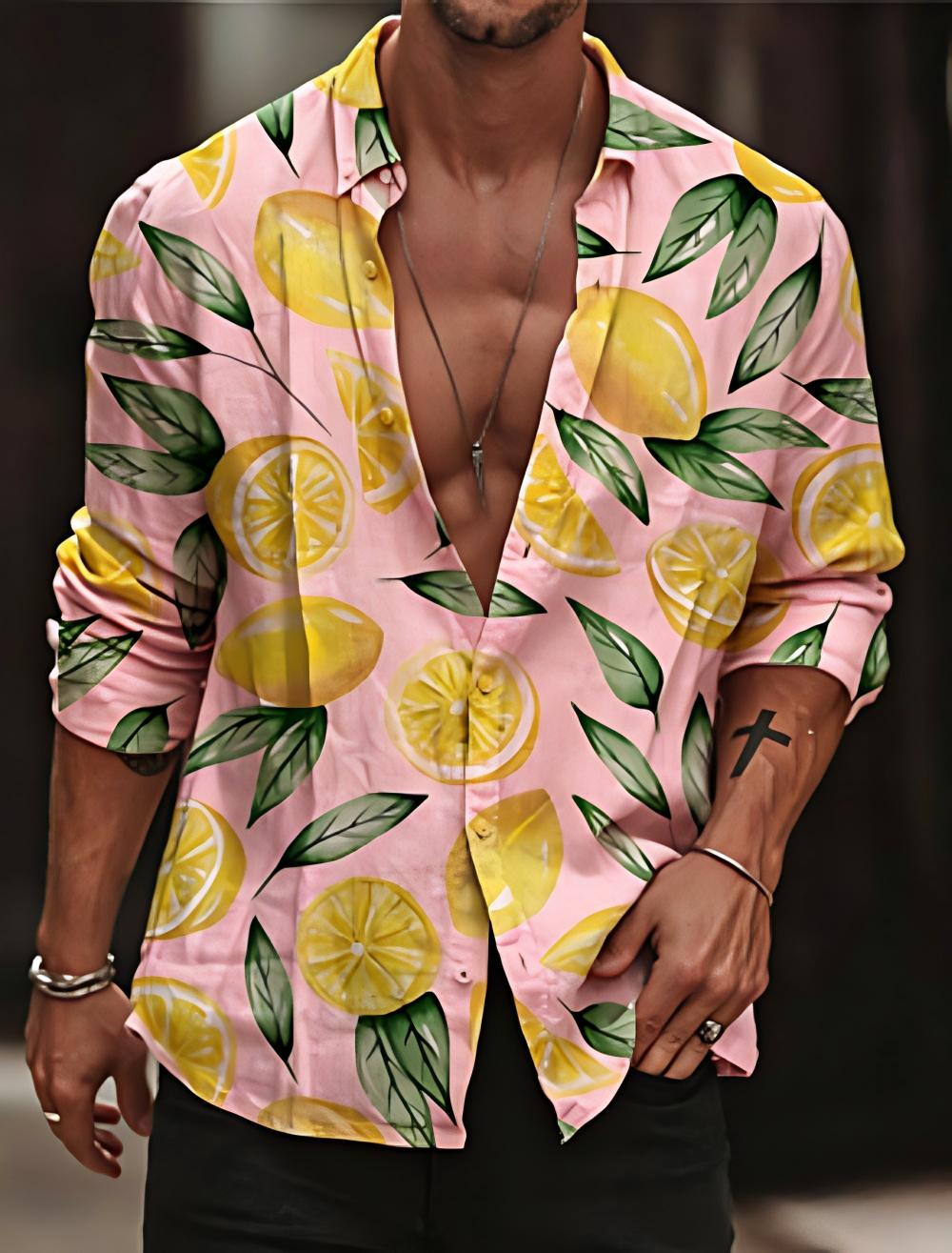 Men's Lemon Shirt Summer Hawai - огляд і ціна Street Fashion Shanghai