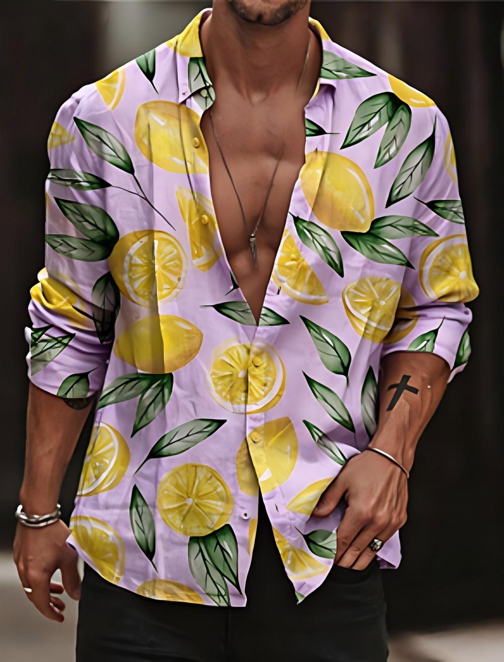 Men's Lemon Shirt Summer Hawai - огляд і ціна Street Fashion Shanghai