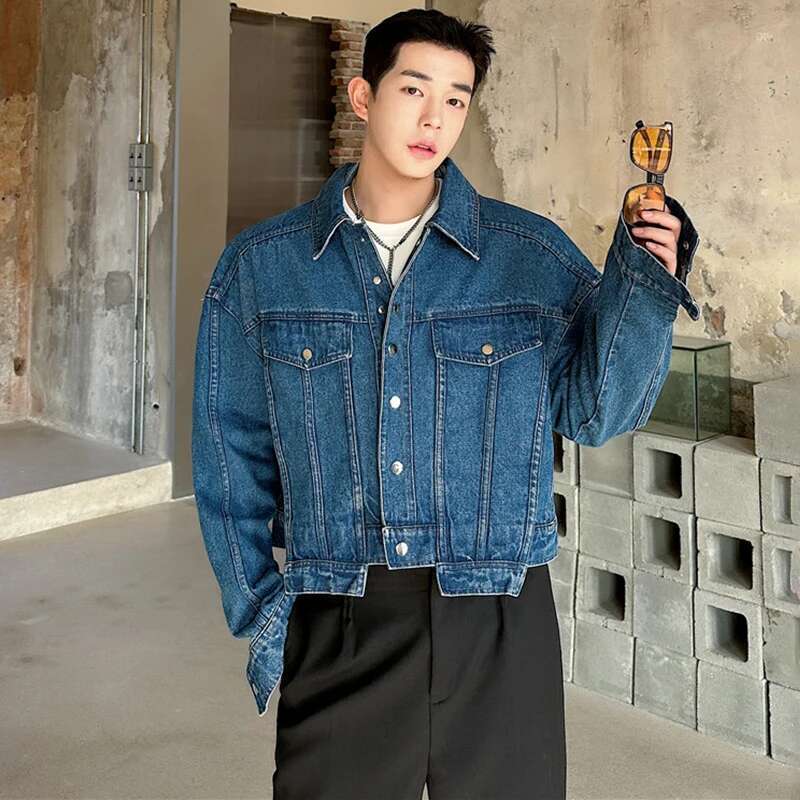 LUZHEN Personality Denim Short - огляд і ціна Street Fashion Jacket Men