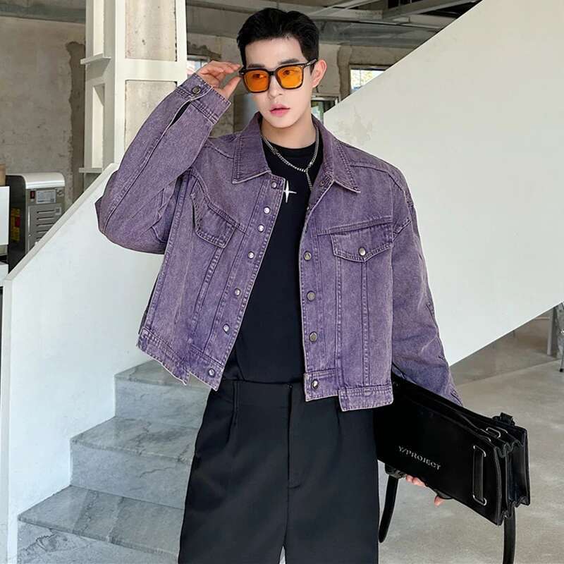 LUZHEN Personality Denim Short - огляд і ціна Street Fashion Jacket Men