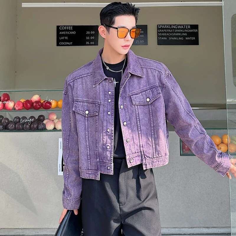 LUZHEN Personality Denim Short - огляд і ціна Street Fashion Jacket Men