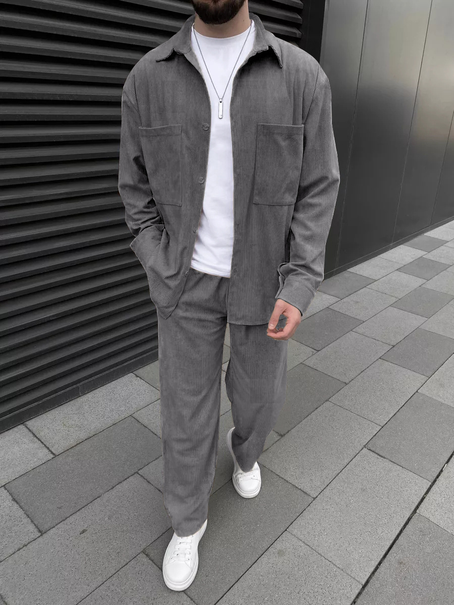 Men's corduroy two-piece outfi - огляд і ціна Street Fashion Casual