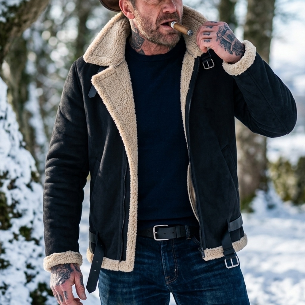 Men Winter Faux Suede Jacket F - огляд і ціна Street Fashion Jacket Men