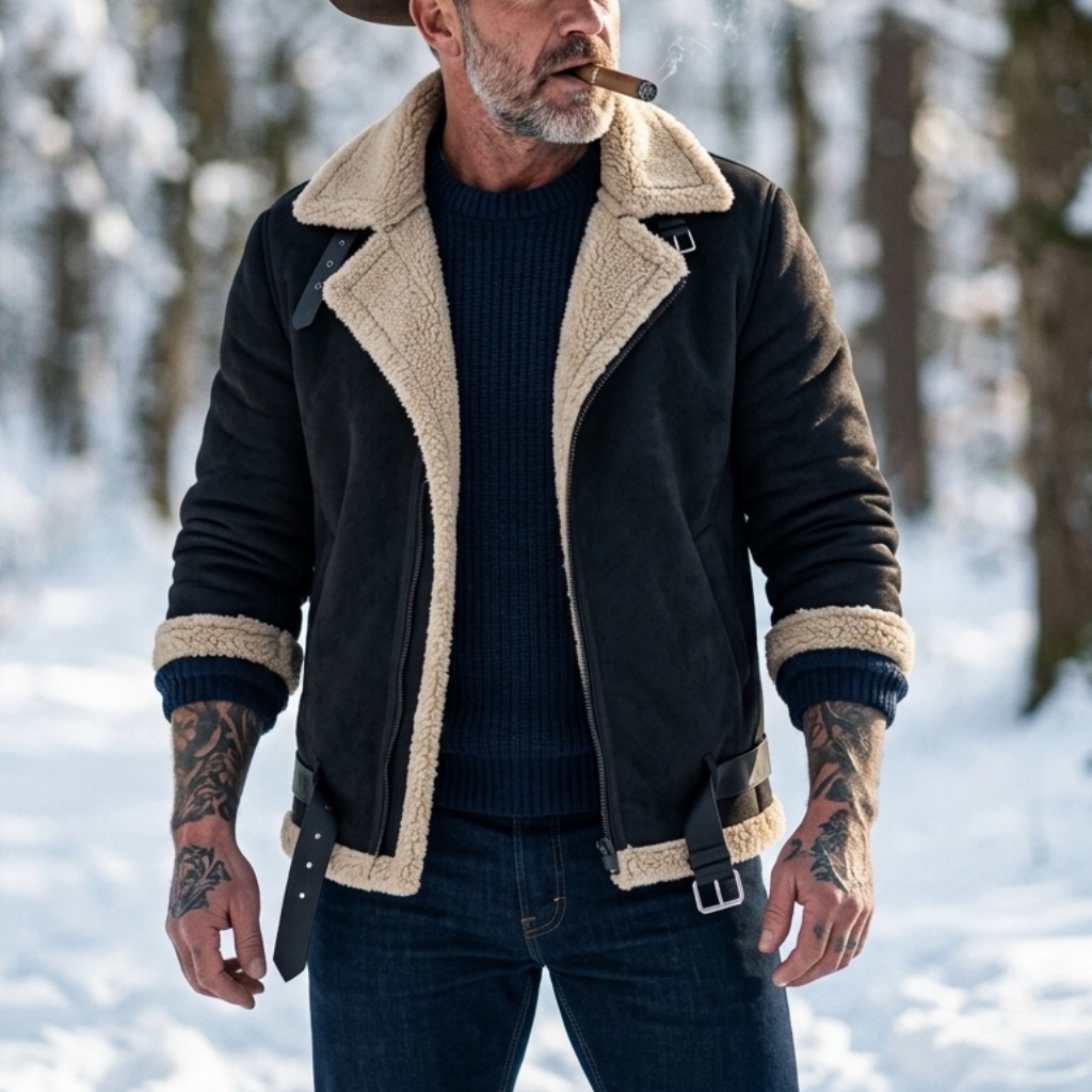 Men Winter Faux Suede Jacket F - огляд і ціна Street Fashion Jacket Men