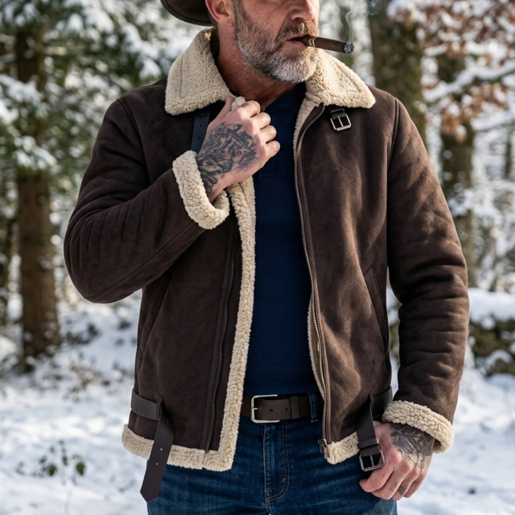 Men Winter Faux Suede Jacket F - огляд і ціна Street Fashion Jacket Men