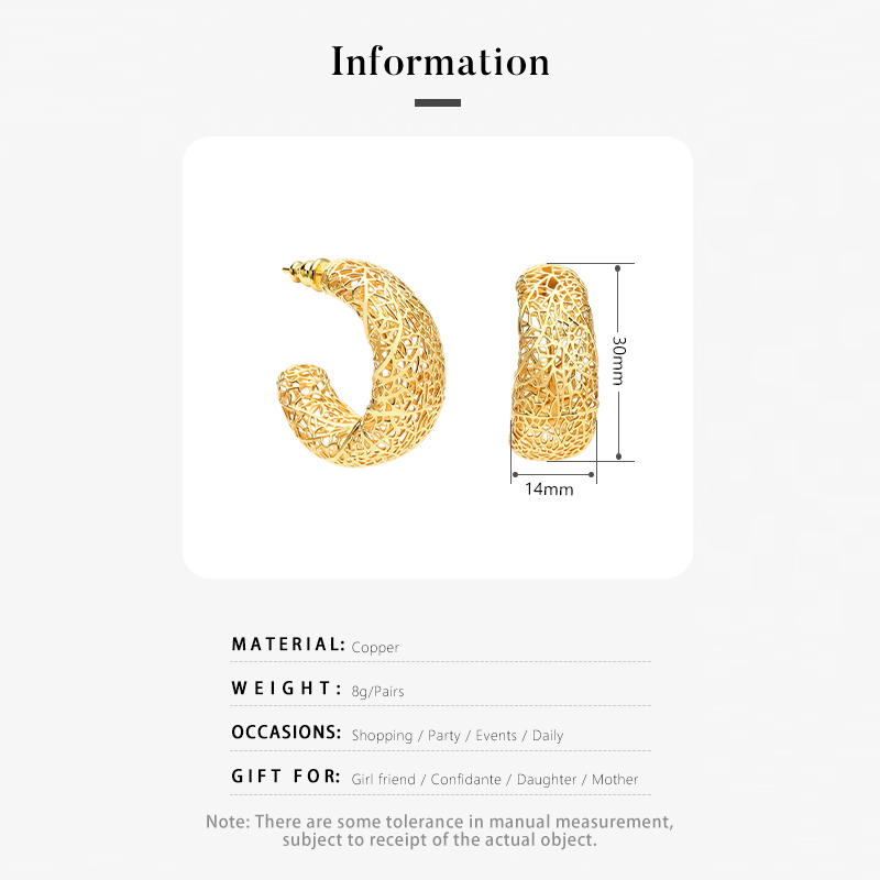IVOG C Shape Hollowed Out Earr - огляд і ціна Street Fashion Websites