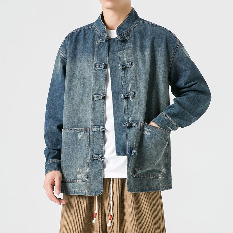 Chinese Style Denim Jacket Men - огляд і ціна Street Fashion Jacket Men