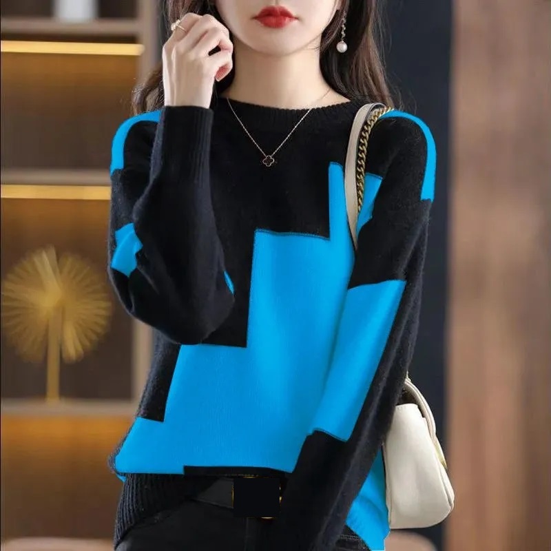 Fashion O-Neck Spliced Knitted - огляд і ціна Street Fashion Korea