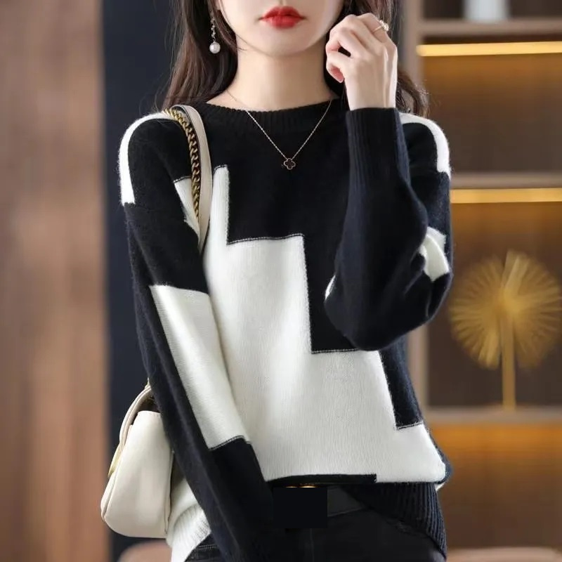 Fashion O-Neck Spliced Knitted - огляд і ціна Street Fashion Korea