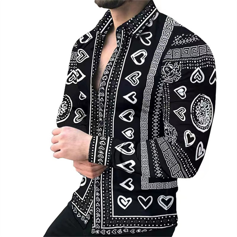 Men's shirt 3D printed shirt o - огляд і ціна Street Fashion Shanghai