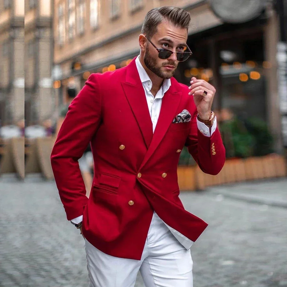 Red Jacket White Pant Double B - огляд і ціна Street Fashion Jacket Men
