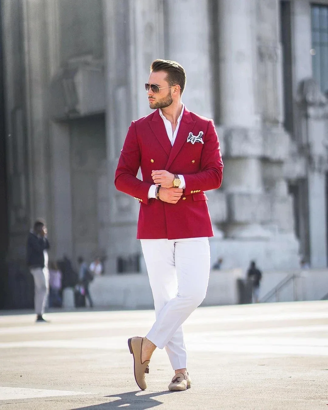 Red Jacket White Pant Double B - огляд і ціна Street Fashion Jacket Men