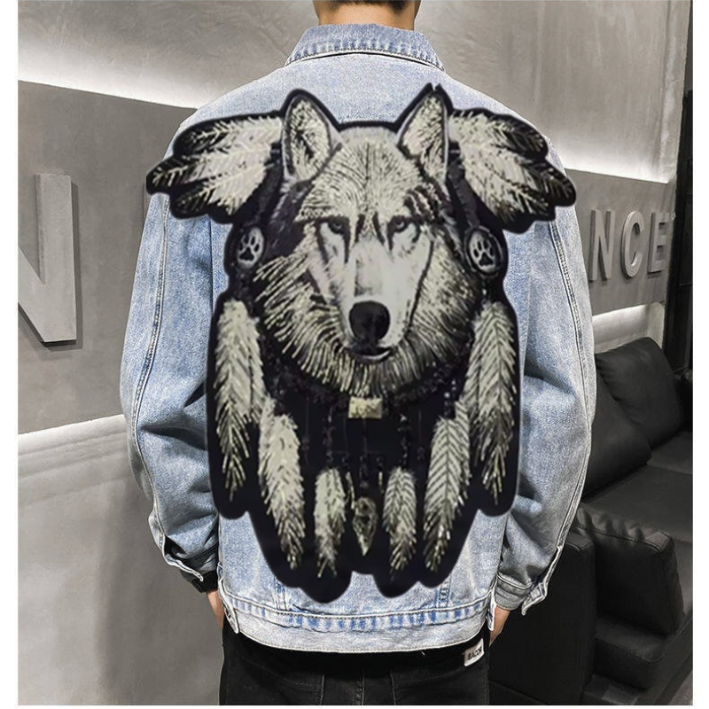 America Vintage Heavy Wolf Emb - огляд і ціна Street Fashion Jacket Men