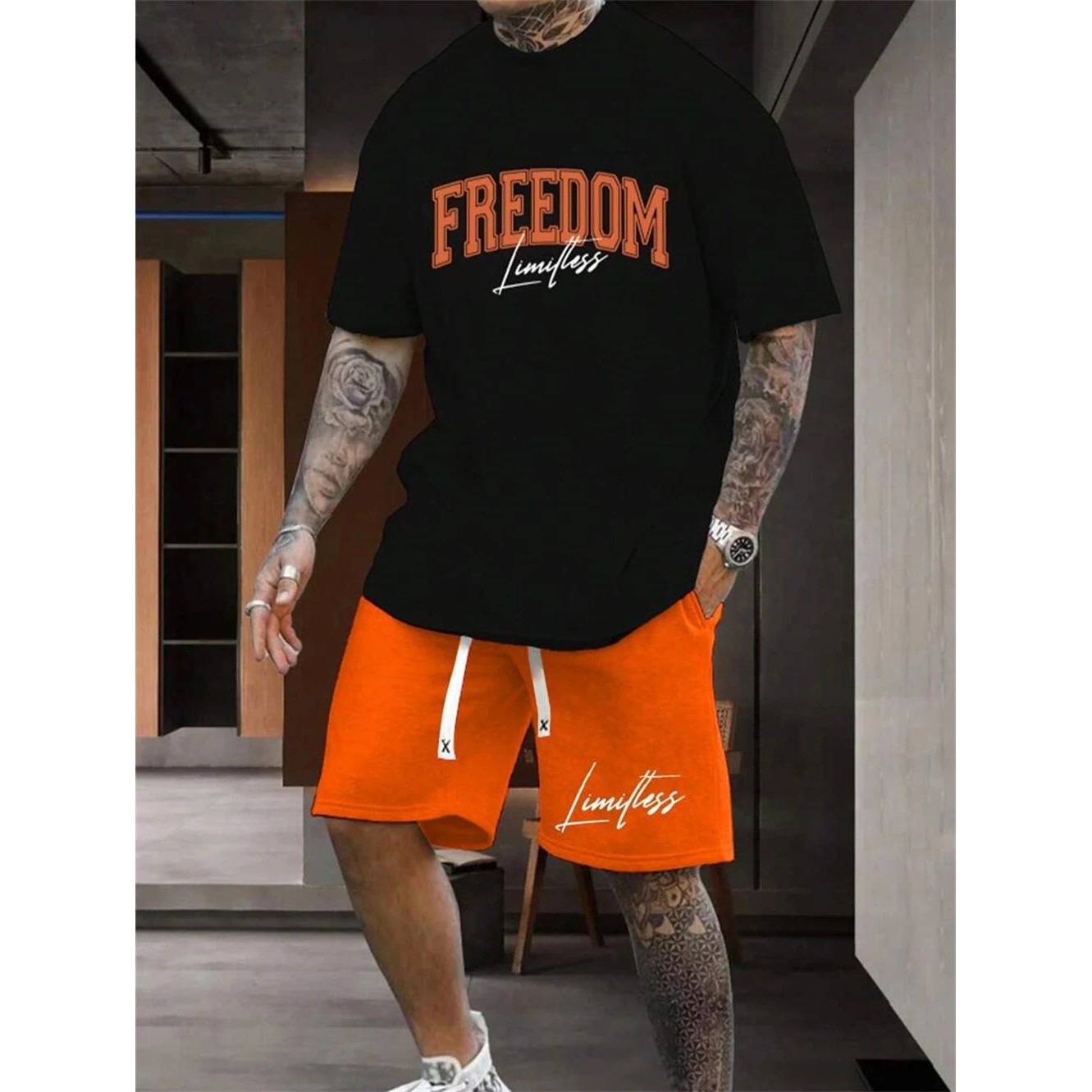 Men's Summer Two-piece Street  - огляд і ціна Street Fashion Outfit