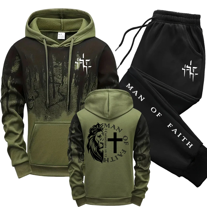 Man of Faith Pattern Men's Set - огляд і ціна Street Fashion Outfit