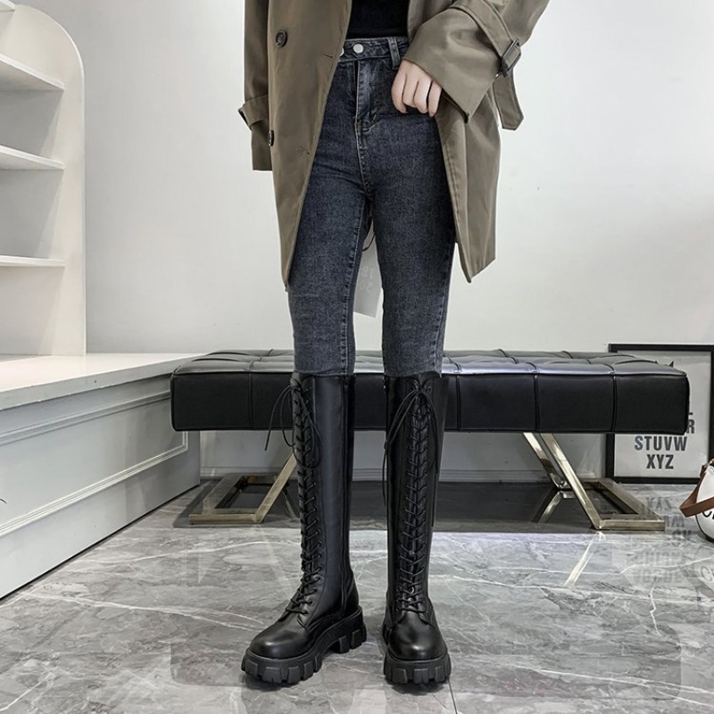 Women Knee High Boots Lace Up  - огляд і ціна Street Fashion Winter